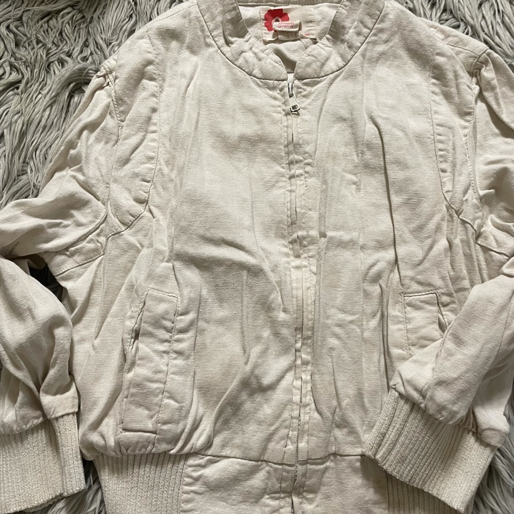 White bomber jacket